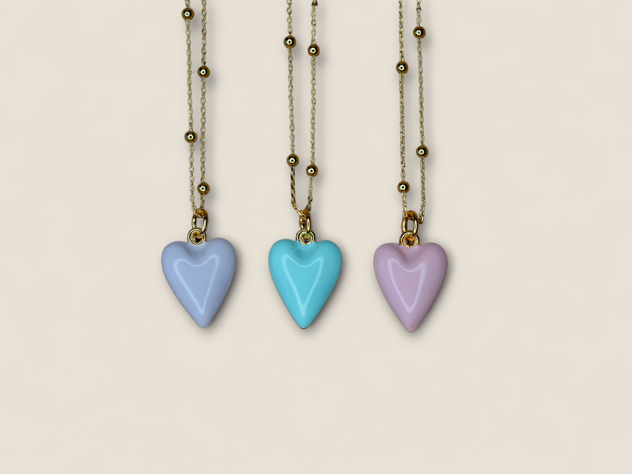 Blue Heart Necklace Gold Plated