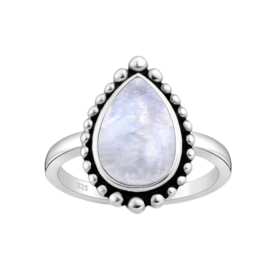 Moonstone Drop Ring Sterling Silver