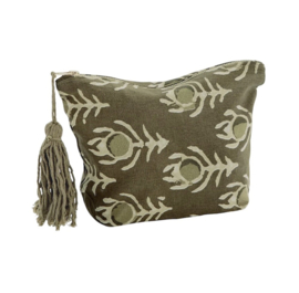 Printed Washbag With Tassel Green / Madam Stoltz