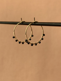 Beaded Hoops Onyx