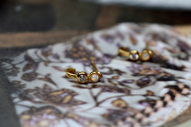 Opal & Zircon Studs Gold Vermeil