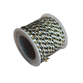 Gevlochten Koord 2mm Gold-Black (1 Mtr)