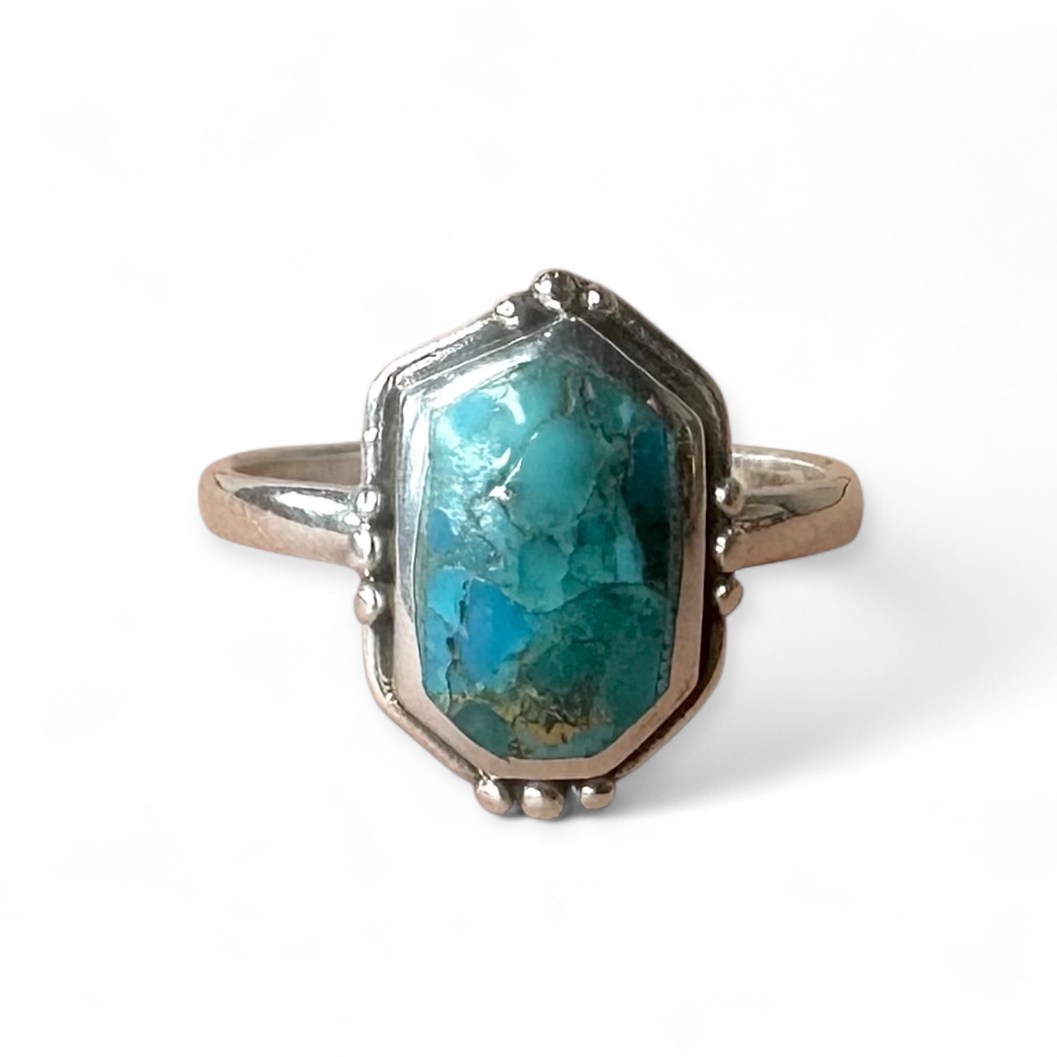 Native Mohave Turquoise Ring Sterling Silver