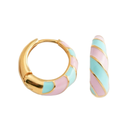 Enamel Pastel Hoops Gold Plated