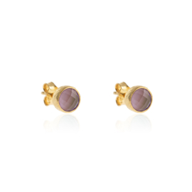 Rose Quartz Studs Gold Vermeil