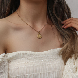 Floral Necklace Gold Plated