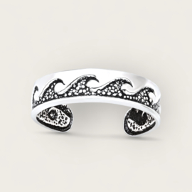 Waves Toe Ring Sterling Silver