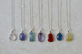 Rose Quartz Necklace Sterling Silver