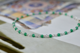 Green Onyx Harmonic Bracelet / Sterling Silver