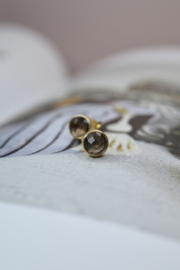 Smokey Quartz Studs Gold Vermeil
