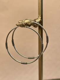 Large Bali Hoops Sterling Silver Oorbellen