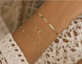 Circles Link Bracelet Gold Vermeil