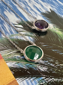 Groene Onyx Zane Ketting - Sterling Silver