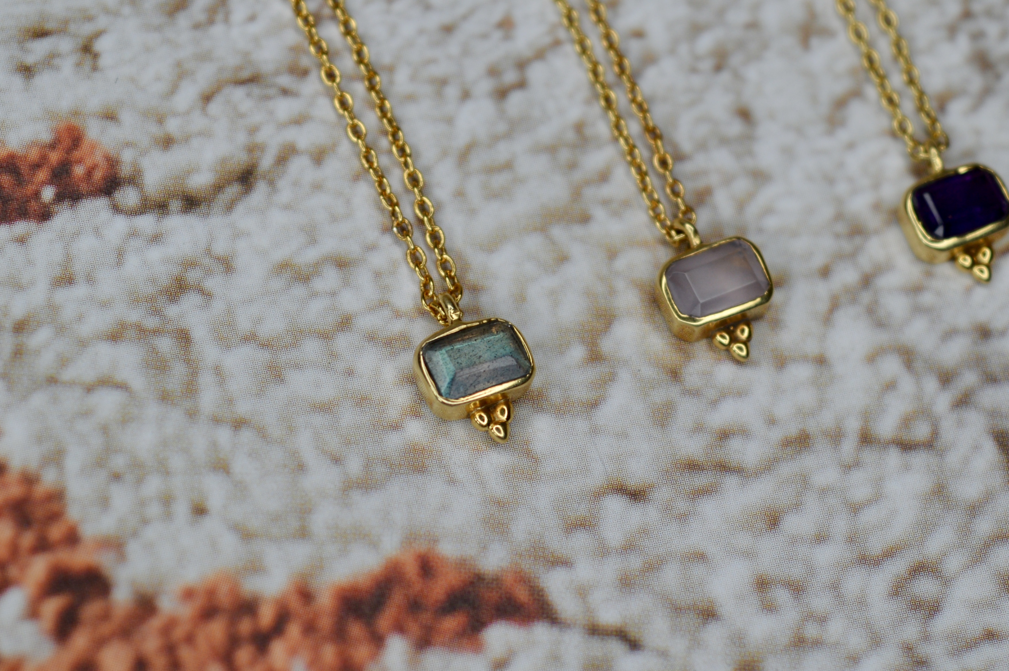 Mathura Labradorite Necklace Gold Vermeil