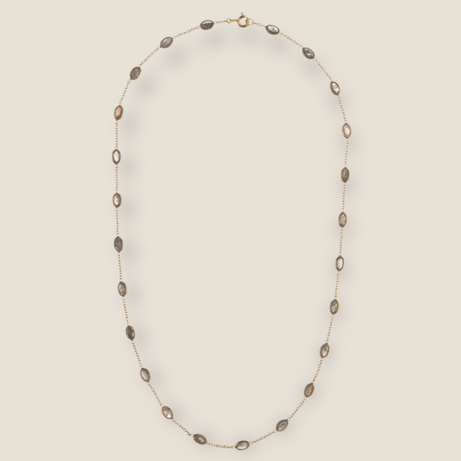 Labradorite Mineral Necklace Gold Vermeil