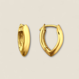 V Shaped Hoops Gold Vermeil
