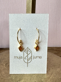 Red Agate and Dots Earrings Gold Vermeil/ Muja Juma