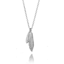 Sterling Silver Feathers Necklace