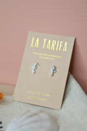 Zeepaardjes met Zirkonia Oorstekers - Sterling Zilver