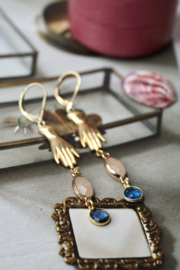 Pari Hand Gemstone Earrings Pink