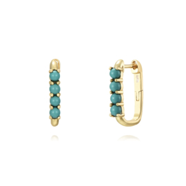 Turquoise Rectangle Earrings Gold Vermeil Oorbellen