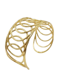 Gold Arched Bangle - Stainless Steel Goud