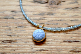 Apatiet en Blauw Opaal Ketting - Gold Vermeil