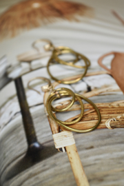 Triple Oval Earrings Brass