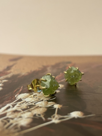 Rocky Peridot Studs Gold Vermeil Oorstekers