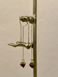 Rocky Garnet Gold Vermeil Earchains