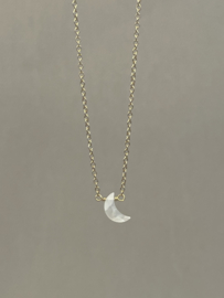 Moonstone Gold Vermeil Moon Necklace