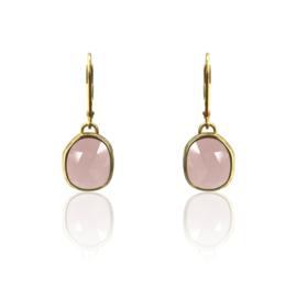 Rose Quartz Earrings Gold Vermeil