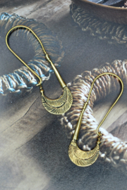 Tribal Palmblad Oorbellen - Brass