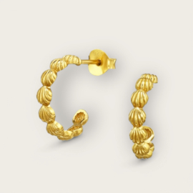Half Hoop Shell Earstuds Gold Vermeil