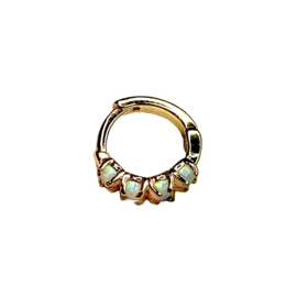 Small Opal Hoop Gold Plated