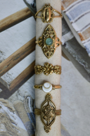 Vintage Bloem Ring - Brass