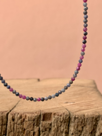 Sapphire / Ruby Beaded Necklace