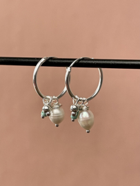 BEADED HOOPS STERLING SILVER