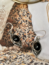 Black Onyx Boho Earrings Sterling Silver Oorbellen