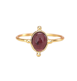 Garnet Oval Ring Gold Vermeil / Muja Juma