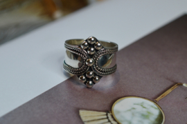 Dotted Tribal Bali Ring Sterling Silver