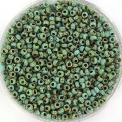 Miyuki Rocailles 2 mm Picasso Turquoise 4514