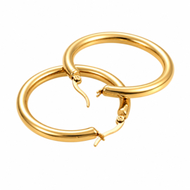 Huggie Hoops - Stainless Steel Gold