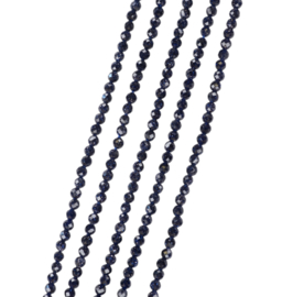 Blauwe Goudsteen 2 mm Facet Kralen