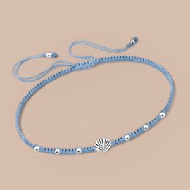 Macramé  Shell Bracelet Sterling Silver