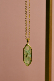 Prehniet Diamond Ketting - Gold Vermeil
