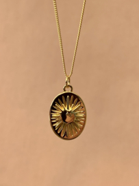 Oval Sun Necklace Gold Vermeil
