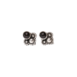 Black Star Crown Studs Sterling Silver Oorstekers