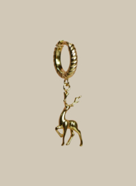Oh Deer Single Hoop  - Gold Plated
