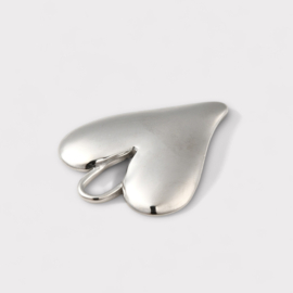 Groot Hart Bedel RVS Zilver